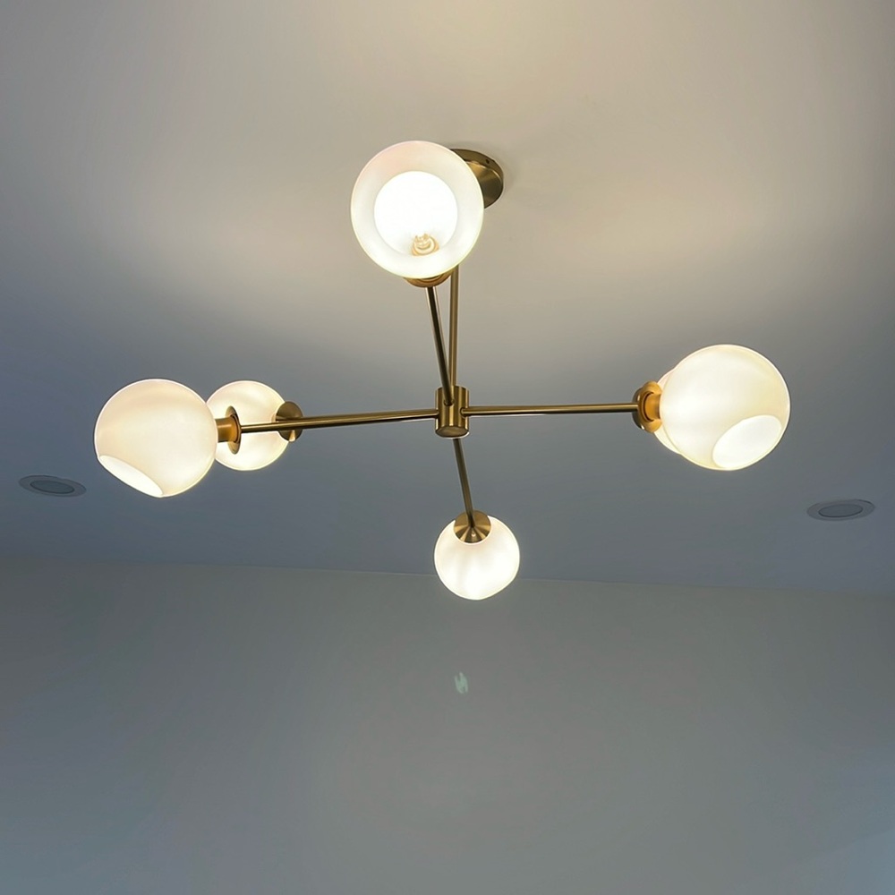 This beautiful and chic west elm designer chandelier, comes equipped with bulbs